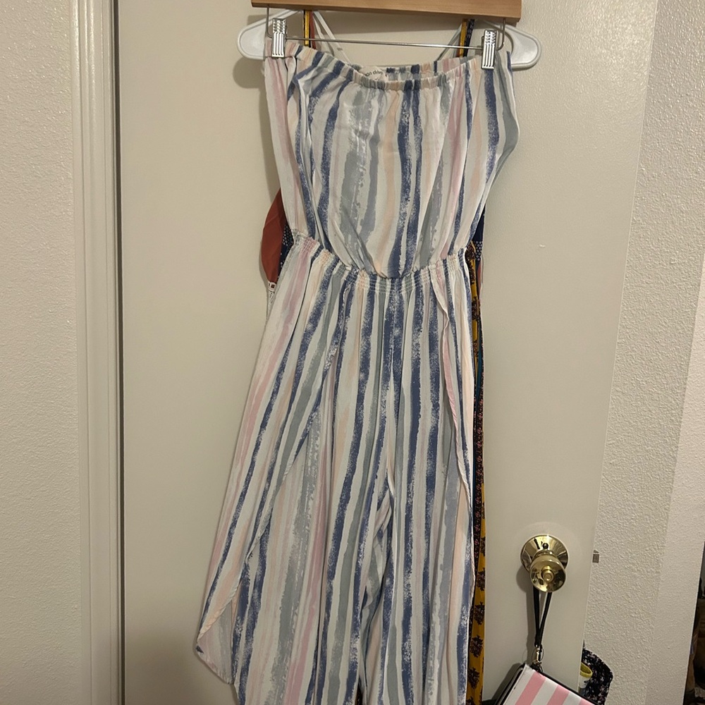Striped Sleeveless Jumpsuit